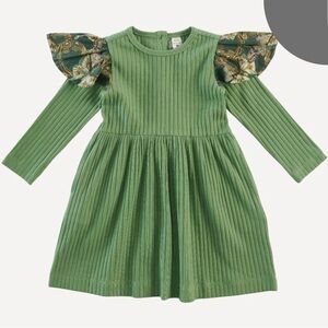 Kate Quinn Green Ivy Collette Dress Ribbed Dress with Butterfly Sleeves 💚